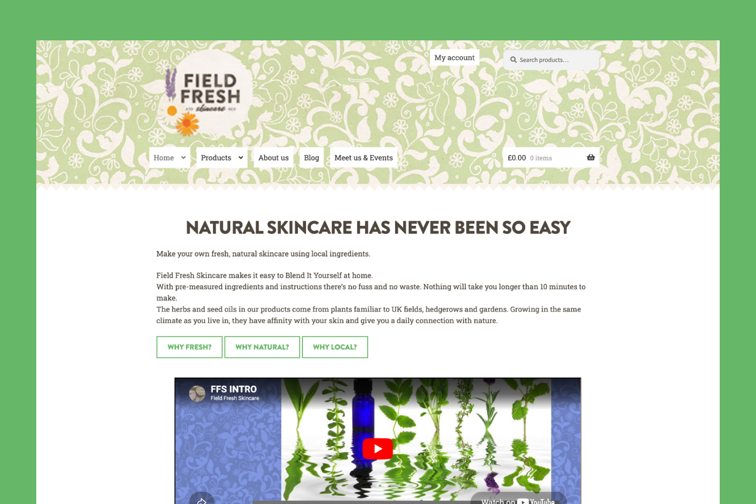 Field Fresh Skincare e-commerce website design