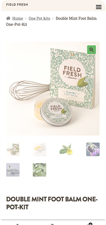 Field Fresh Skincare e-commerce website design product page on mobile