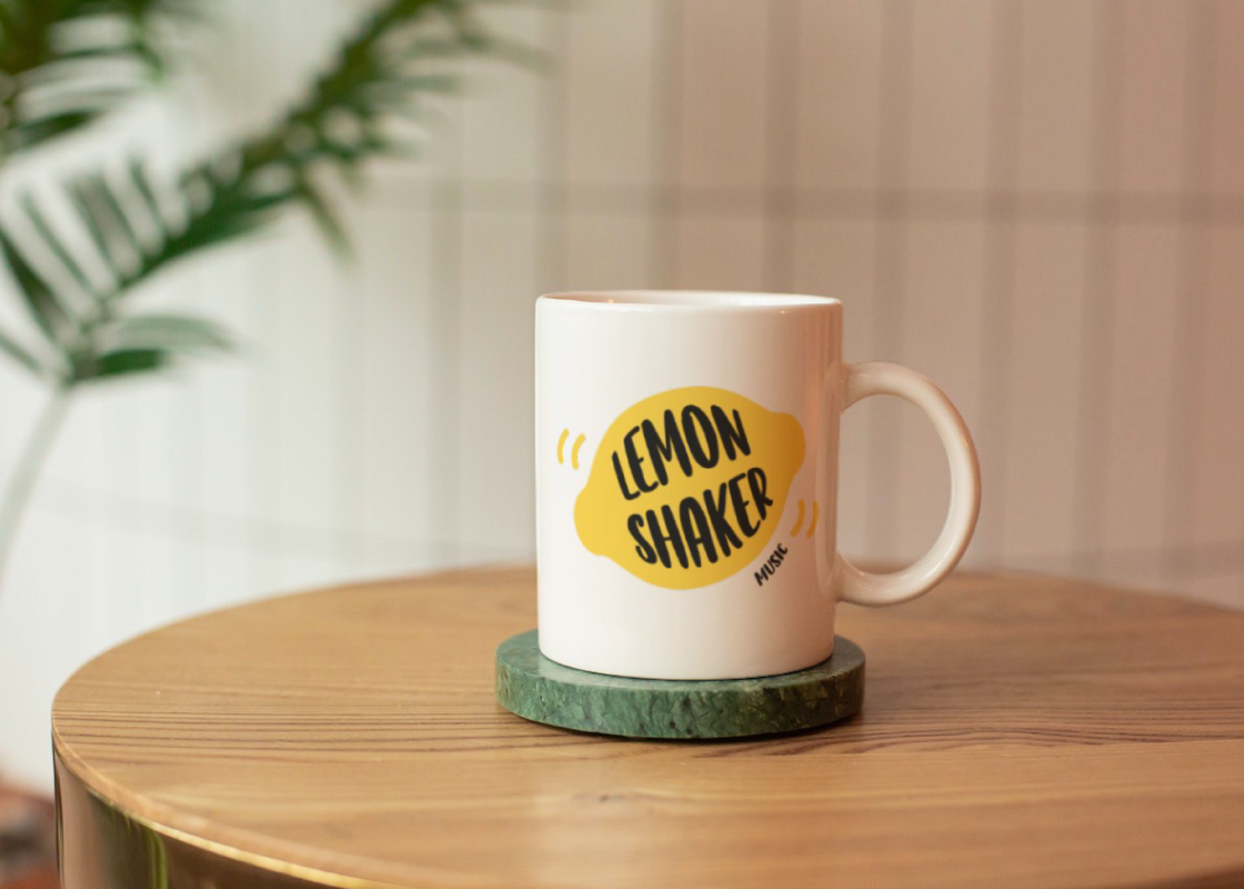 Lemon Shaker logo on a mug