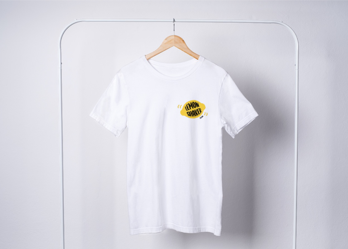 Lemon Shaker logo on a t-shirt