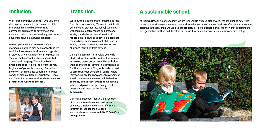 Maiden Beech prospectus design page 9 and 10