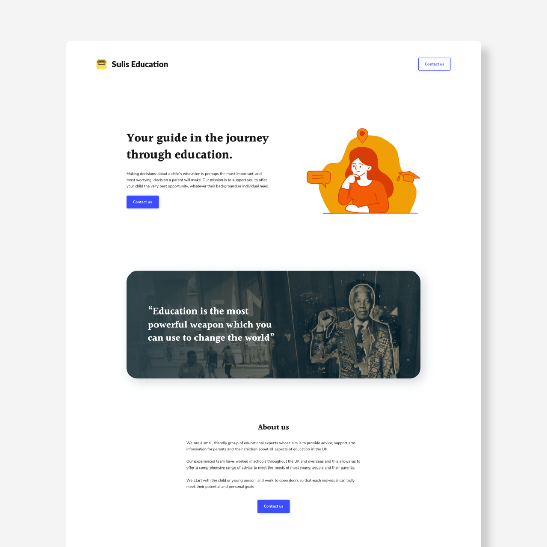 Sulis Education logo and website design