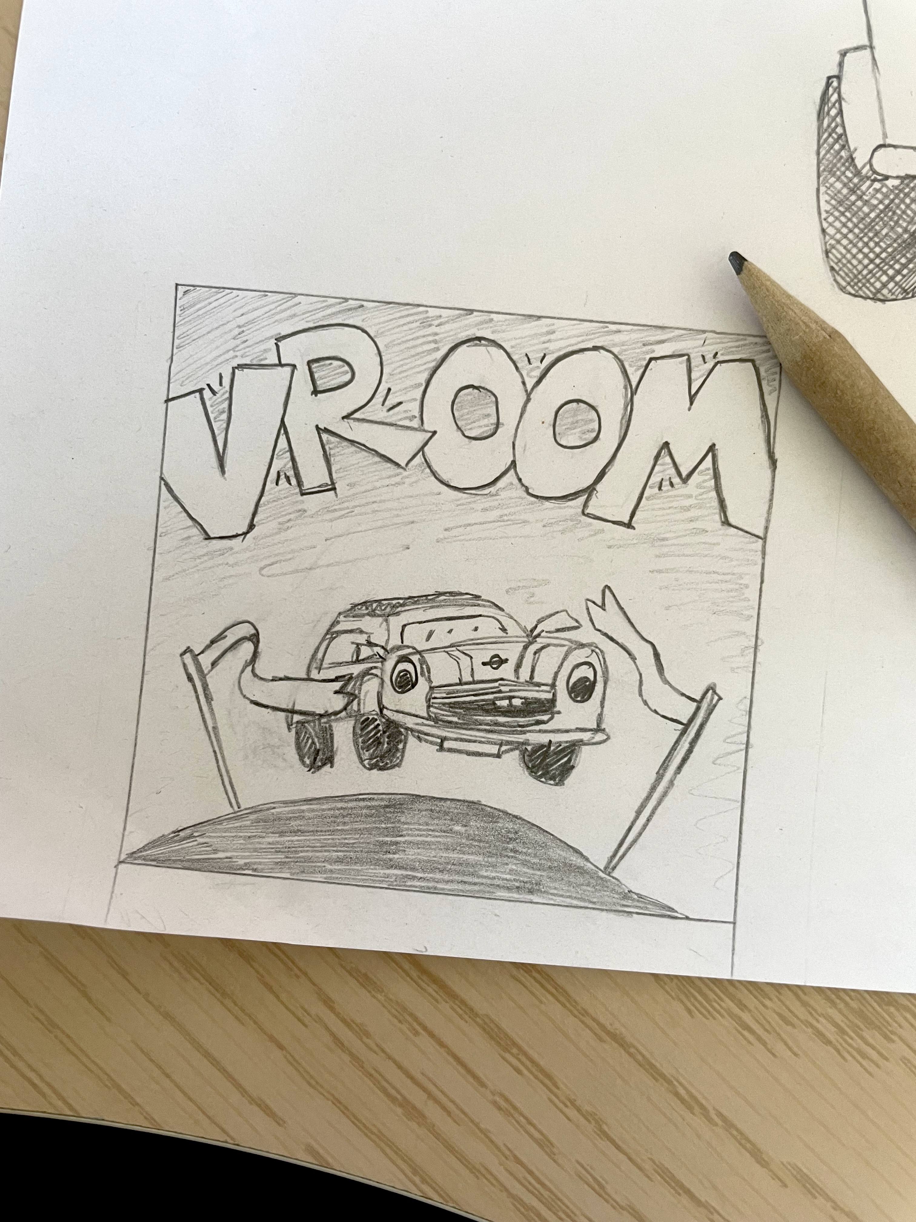 Vroom front cover sketch