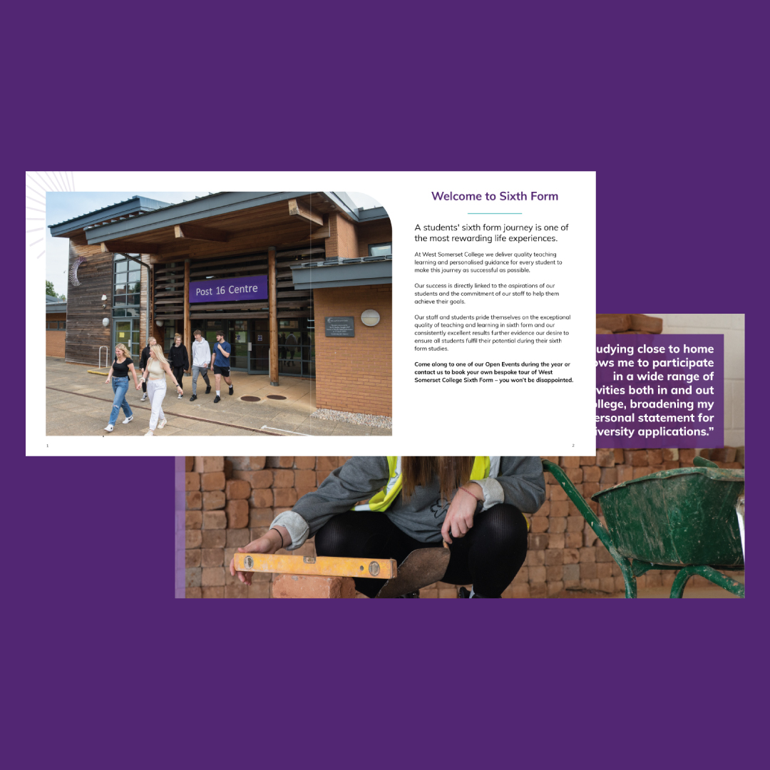West Somerset College prospectus design